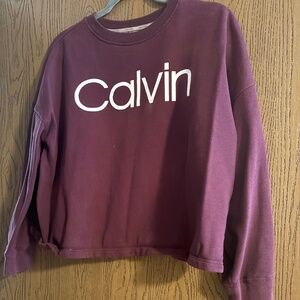 Maroon Calvin Klein crewneck sweatshirt